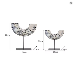 Sculpture en métal artisanale, décoration artistique avec base noire pour table ou étagère - Moderne, haute qualité, couleur personnalisable - Product Image 2