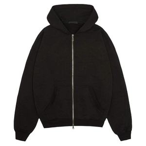 Sudaderas con capucha y cremallera de hombro caído de peso pesado para hombre, sudaderas con capucha de gran tamaño con cremallera de rizo francés de algodón 100%, sudadera recortada cuadrada para hombre - Product Image 3