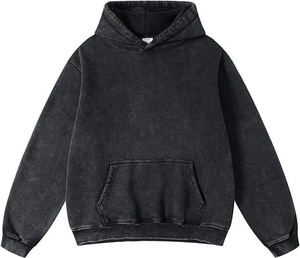 Sweat à capuche zippé pour hommes, poids lourd, délavé à l'acide, personnalisé, essentiel, sweat-shirt unisexe décontracté de haute qualité pour l'hiver, brodé ODM - Product Image 3