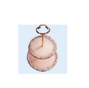 Support à gâteaux en résine au design Unique, fabriqué en acier et verre, pour le service et des cupcakes, 2 niveaux, vente en gros, 9 pièces - Product Image 1