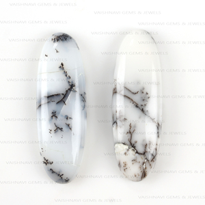 Haute Qualité 10x30mm Naturel Dendrite Opale Long Ovale Dos Plat Calibré Cabochon Haute Poli Blanc Quartz Pierres Précieuses En Vrac - Product Image 6