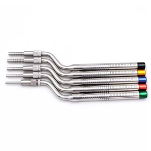Ensemble de 5 instruments d'ostéotomie pour implants dentaires, avec poignée incurvée concave réglable, code couleur, en acier inoxydable, CE - Product Image 5