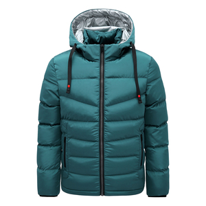 Hecho en fábrica 2025 acolchado cálido hombres cortavientos impermeable manga larga chaqueta acolchada soporte cremallera burbuja Puffer con capucha - Product Image 4