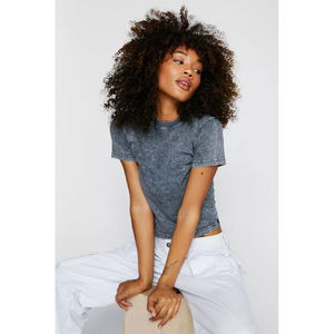 Build Your Brand Women's Acid Washed Cropped T <b>Shirt</b> Ladies Acid Wash Cropped T-<b>shirt</b> DTG Printing Custom Logo <b>Tee</b> T <b>Shirts</b> Tops - Product Image 6