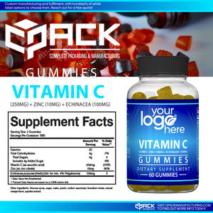 Exportador a granel de EE. UU. de calidad excepcional, suplemento dietético de vitamina C, caramelo de goma, 60 cuentas para adultos, logotipo personalizado disponible - Product Image 3