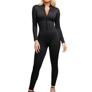 Transpirable Jump Suit Mujer Manga larga Full Fitness Elegante BodyconJumpsuit para mujer - Product Image 1