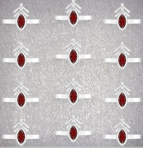 Bague en argent sterling 925 de haute qualité avec grenat naturel, forme marquise, sertie en bélière, pour mariage, fête, classique et élégante - Product Image 4