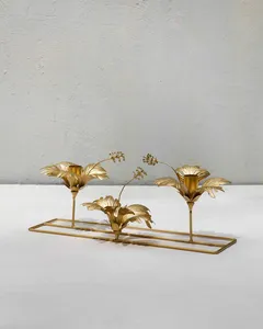 Porte-bougie chauffe-plat en métal fait main avec motif floral élégant et motif en spirale pour la décoration de la maison et des mariages à Pâques, prix de gros - Product Image 2