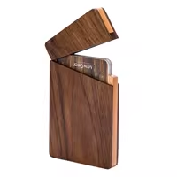 Porta Tarjetas de Visita/Caja de Madera de Nogal Portátil Personalizada con Hebilla Magnética Pulida y Diseño para Colgar en la Pared por MULTI CRAFT - Product Image 6