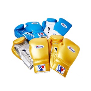Fabricants directs, gants de boxe à lacets personnalisés en or et bleu, cuir de haute qualité, gants de boxe d'entraînement et de combat - Product Image 2