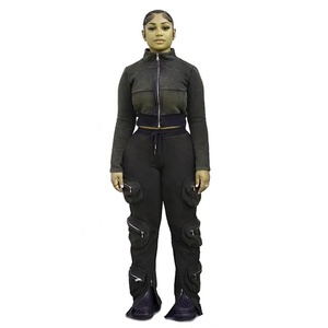 100% algodón, venta al por mayor, trajes para correr, ropa, chándales de lana tecnológica para mujer, ropa de entrenamiento, chándal ajustado para mujer - Product Image 2