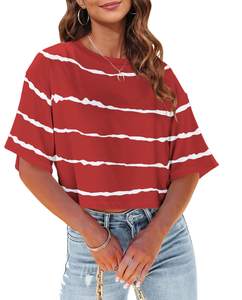 Trendy Oversized Crop <b>Top</b> Women Fashion Streetwear Loose Baggy Short Sleeve Casual Summer <b>Top</b> - Product Image 4