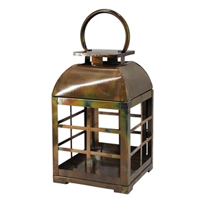 Antique Bronze Metal Decorative <b>Garden</b> <b>Lantern</b> <b>Large</b> Iridescent Finish Iron Candle Holder for Indoor Outdoor Home Wedding Decor - Product Image 3