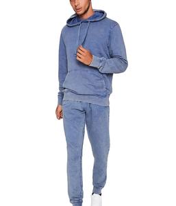 Sudadera con parche bordado desgastado para hombre, Sudadera con capucha y cremallera, pantalones acampanados, chándal para hombre, conjunto de pantalones de chándal y Sudadera con capucha lavados con ácido - Product Image 4