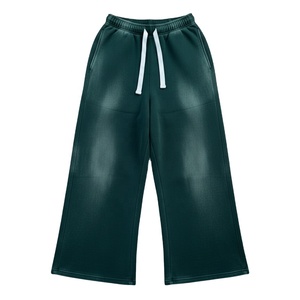 Pantalons de jogging amples et décontractés tendance, effet délavé au soleil, 100% coton, jambes larges, poches latérales, vêtements d'hiver - Product Image 4