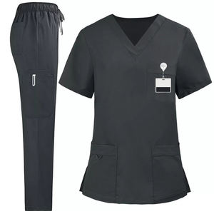 Conjunto de uniforme de enfermera de hospital personalizable, Top y pantalones, uniformes para personal médico, uniformes de enfermería transpirables y elásticos - Product Image 3