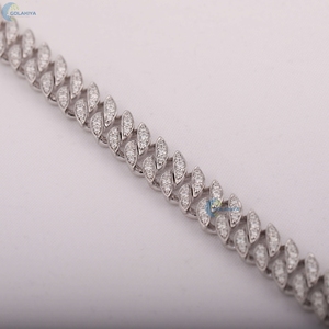 16MM Iced Out Incoloro Moissanite Cadena de hombre Enlace cubano Cadena de hip hop 925 Collar de estilo rapero de plata esterlina - Product Image 2