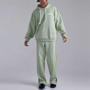 OEM haute qualité personnalisé vierge sweat-shirt zippé pantalon de survêtement ensemble deux pièces Streetwear survêtement avec jogging latéral survêtement pour hommes - Product Image 3