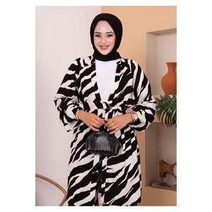 Zebra Patterned <b>Black</b> 2-Piece Viscose Suit Made From High Quality <b>Fabric</b> - Product Image 4