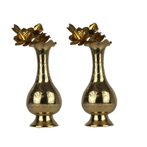 Metal With Brass Antique Finished New Arrival Flower Vase For Living Home Decorative With Color Antique Finished - Product Image 3