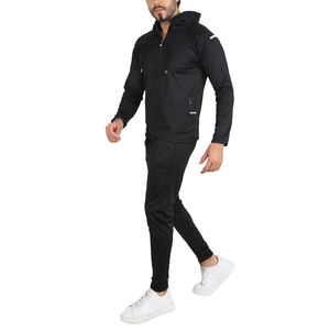 Ensemble de survêtement 2 pièces pour homme avec logo personnalisé, coupe ajustée, respirant, séchage rapide, streetwear d'automne, en coton - Product Image 1