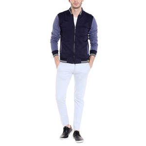 Veste bomber surdimensionnée en denim vintage lavé avec ourlet brut brodé personnalisé pour homme - Product Image 5