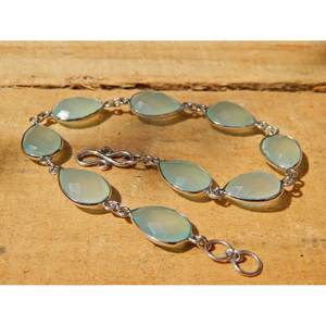 925 <b>Sterling</b> <b>Silver</b> Blue Onyx Gemstone <b>Bracelet</b> Handmade Fashion <b>Beaded</b> <b>Bracelet</b> Gift - Product Image 3