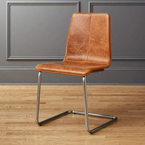Handmade Simple <b>Tan</b> <b>Leather</b> Elegant Rustic Leisure <b>Chair</b> for Living Room Dining Hotel Villa Modern Cooling Feature - Product Image 1