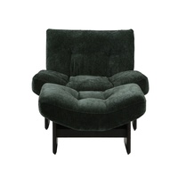 Fauteuil de loisirs en tissu vert minimaliste moderne avec pieds en bois pour la maison, le salon, le bureau à domicile et les meubles d'appartement