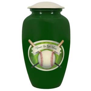 Urna de béisbol para siempre en mi corazón hecha a mano, medallón personalizado de Metal o Opción de corona de tributo grabado - Product Image 4