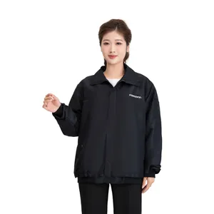 Venta al por mayor nuevo modelo 2024 Vietnam chaqueta negra mujer fábrica al por mayor logotipo personalizado mujer chaqueta cremallera Mujer chaqueta cortavientos
