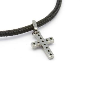OEM High Quality Sterling <b>Silver</b> 925 Classic <b>Cross</b> <b>Pendant</b> Zircon Black Rhodium Plating 4 Layers Plated European Standard Safety - Product Image 5
