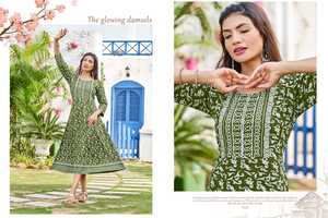 Heavy Rayon Printed Hand <strong>Work</strong> Stitching <strong>Patterns</strong> Mix and Match Kurtis for Sale-Fashion-Traditional Salwar Kameez Style - Product Image 3