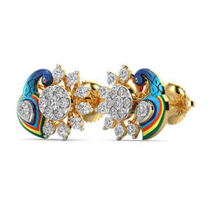 Pendientes de diamantes de oro amarillo Mistic Plume - Product Image 4