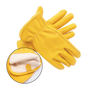 ถุงมือขับรถหนังเกรดพรีเมียม ลายหนังแท้ บุซับในอุ่นสำหรับฤดูหนาว แบบ OEM - Product Image 1