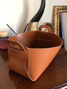 Leather Handmade <b>Box</b> Style Single Slot <b>Magazine</b> Holder with Curved Handles Best Quality <b>Magazine</b> Rack Use Low Cost - Product Image 3