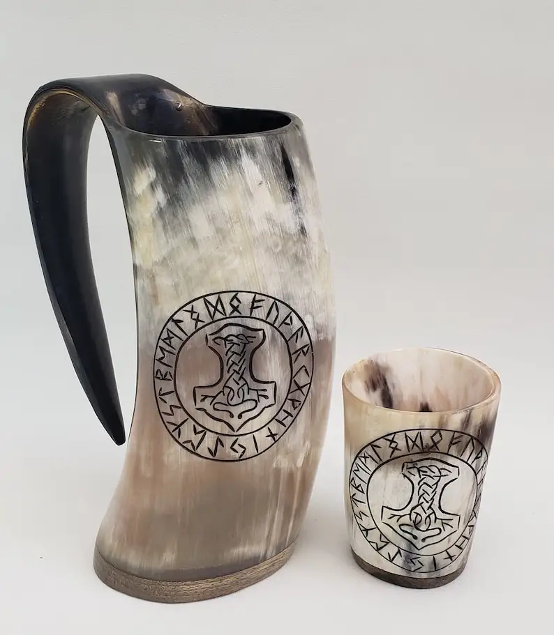 Nouveau Design corne naturelle Original Viking tasse en corne à boire tasse en corne de bière authentique Tankard tasse verres à boire