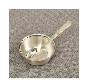 Cuchara y cuenco de acero respetuoso con el medio ambiente sostenible Cuenco y cuchara de sopa de acero de alta calidad de grado alimenticio para bebé - Product Image 2