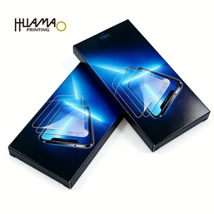 Boîte en carton noir écologique pour protection d'écran mobile en verre trempé, avec logo et dimensions personnalisés, vente en gros - Product Image 5