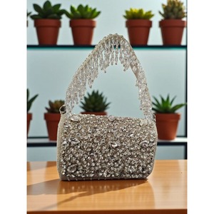 Designer Luxury Half <b>Moon</b> Pearl Beaded Flap Evening Clutch Bag Women Bridal Wedding Party Customizable High Quality Fashion - Product Image 5