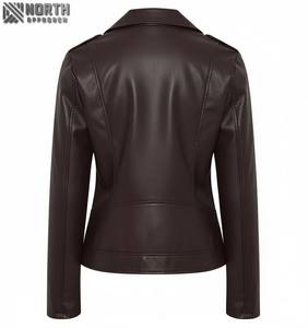 2025 mode femmes veste en cuir dames veste en cuir Pu haut court veste en cuir personnalisé veste en cuir femmes dames - Product Image 2