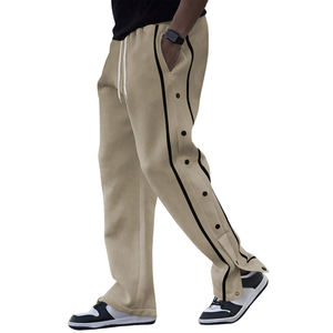 กางเกงผู้ชายทรงตรงโค้งลายทางสำหรับฤดูหนาวกางเกงถักนิตติ้งพิมพ์โลโก้ตามสั่งกางเกงขายาวสำหรับผู้ชายกลางแจ้ง - Product Image 1