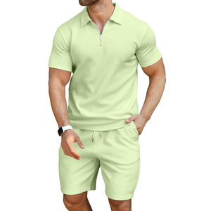 2024 Custom Logo Summer Sportsmen's Clothing Set-100% Cotton Custom Men's Short Set for Adults Running - Product Image 2