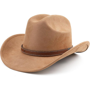 Sombrero de Vaquero Occidental Camel, Unisex, Casual, Ajustable, Ala Corta y Ancha, para Playa, GK Leather Industries - Product Image 1