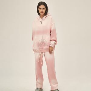 Produit le plus vendu Ensemble de survêtement homme femme élégant personnalisé délavé au soleil Vente en gros Survêtement femme de haute qualité délavé à l'acide - Product Image 2