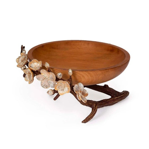 Bol en bois fabriqué à la main bol de pièce maîtresse en bois unique bol à salade avec support décoratif de conception de fleur de branche à bon prix - Product Image 6