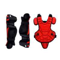 Protections de poitrine et de jambes en néoprène et cuir noir pour jeunes de 14 pouces pour le baseball, le softball et les sports de plein air