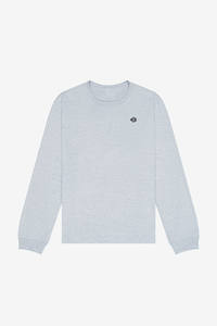 Wholesale Unisex Heather Grey Relaxed Fit Cotton Single Jersey O-Neck <b>Long</b> <b>Sleeve</b> <b>T</b> <b>Shirt</b> Print-Ready OEM Manufacturing - Product Image 5