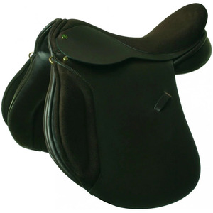 Selle d'équitation en cuir de qualité professionnelle avec ajustement ergonomique, arceau robuste et rembourrage doux pour l'entraînement et les aventures en plein air - Product Image 1