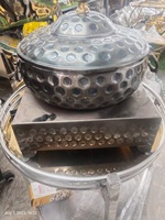 Luxuriöser Hochwertiger Edelstahl Chafing Dish Speisenwärmer Umweltfreundlicher Restaurant Hotel Trolley Buffet-Service Silber